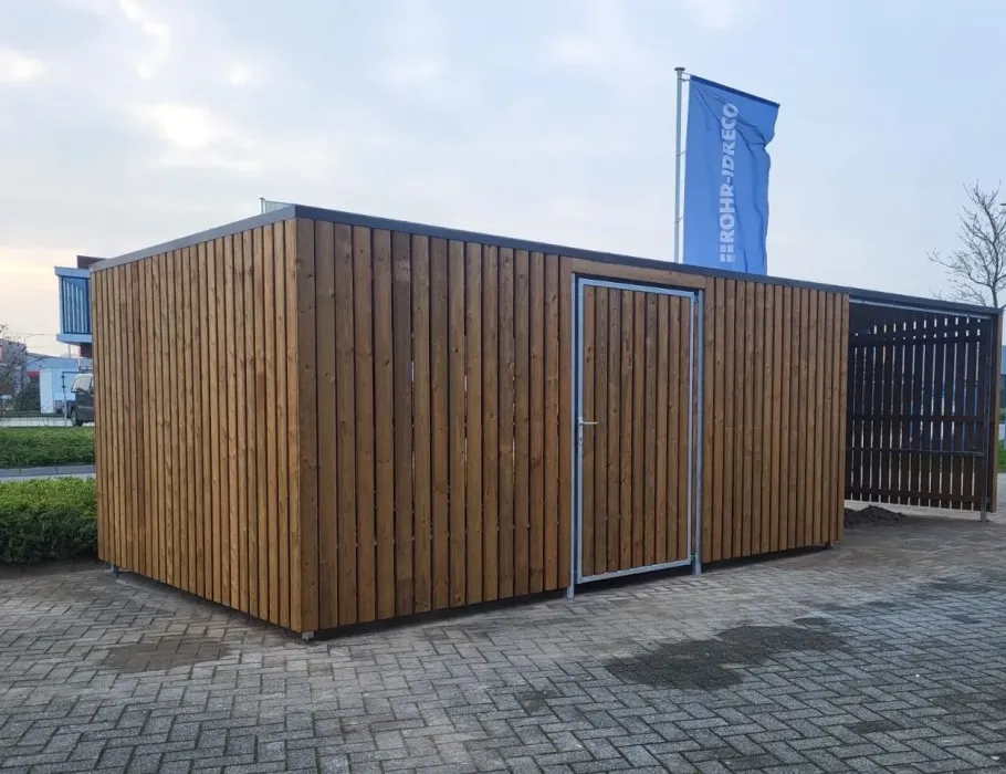 a101 combi 318 met open fietsoverkapping en afsluitbare fietsenberging