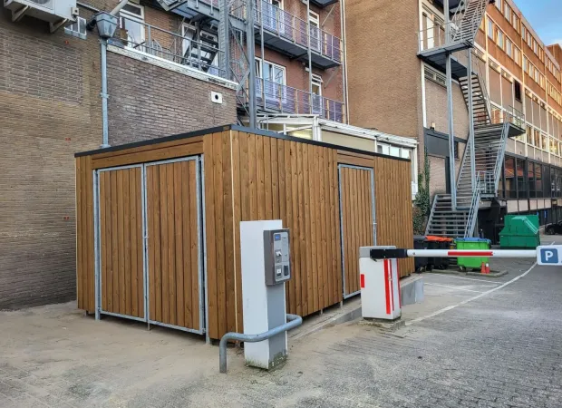 Afsluitbare fietsenberging bij Hotel Haarhuis Arnhem