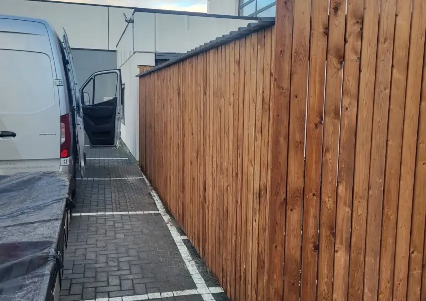 Fietsenberging met Tanalith Tanatone houten planken