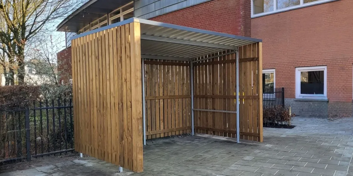 Fietsoverkapping bij Kindcentrum Wereldwijs in Eerbeek