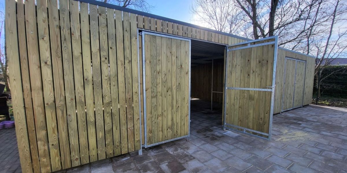 Fietsenberging met dubbele deuren van 200 cm