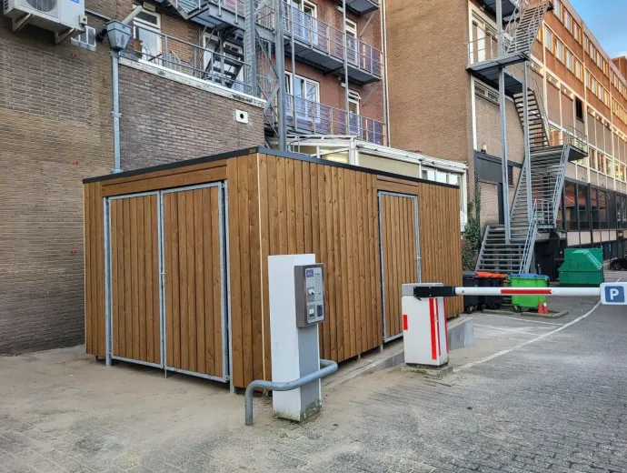 Afsluitbare fietsenberging bij Hotel Haarhuis Arnhem