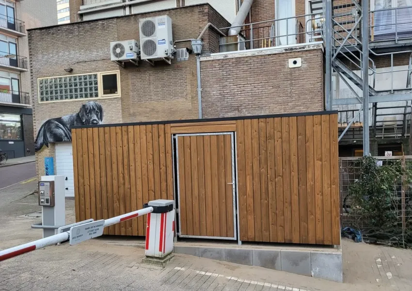 Afsluitbare fietsenstalling met dubbele deur