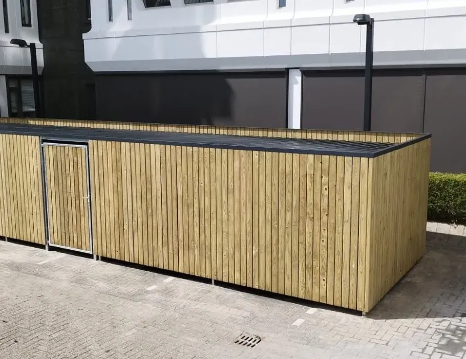 a101 combi 318 in verduurzaamd vuren, veilig stallen van elektrische fietsen