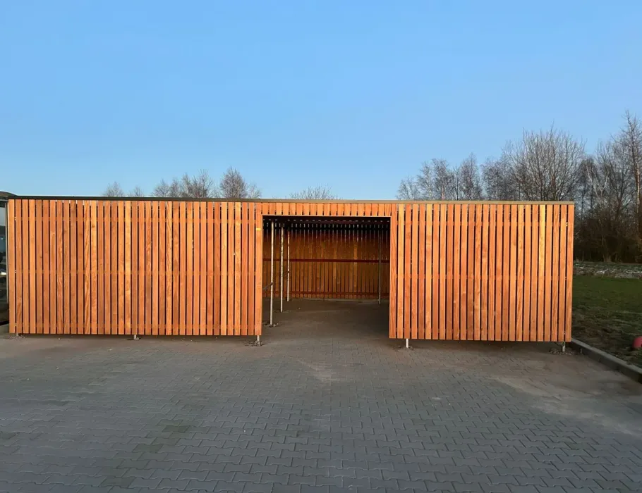 a301 dichte fietsenberging zonder deur met ingang 115 cm in de voorwand